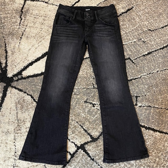 💙Hudson Collin Black Mid Rise Bootcut Crop Jeans - Picture 2 of 14